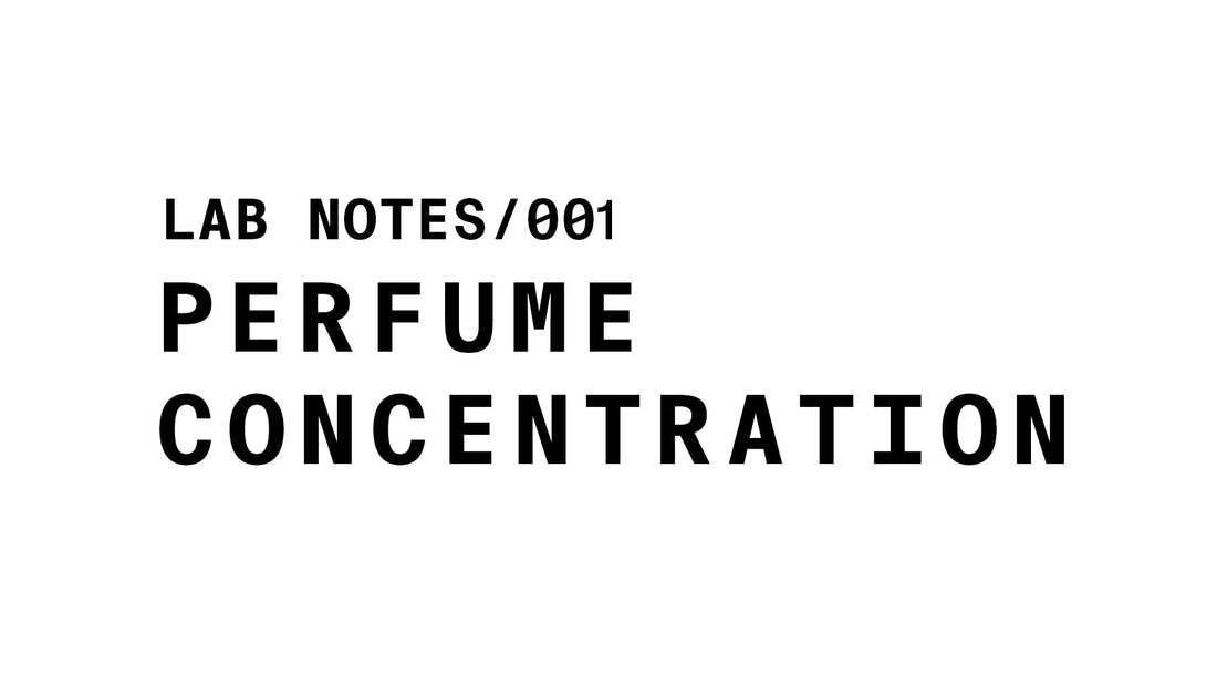 edpclub Lab Notes 001 — Perfume Concentration. Bold black text on white background.